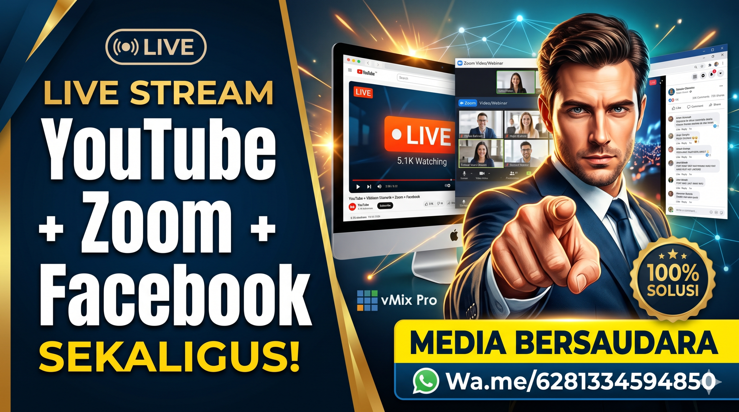 Live Streaming ke YouTube, Zoom, dan Facebook Secara Bersamaan
