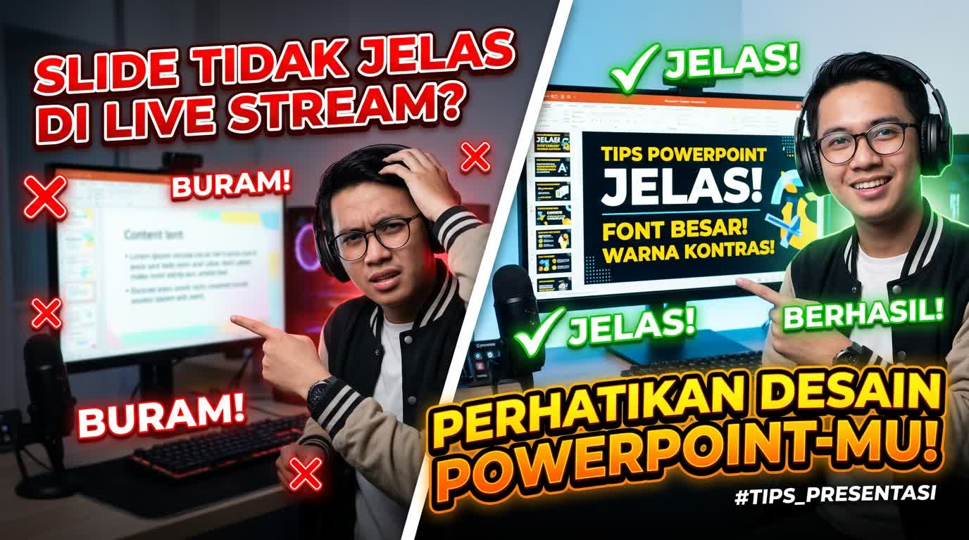 desain PowerPoint untuk live streaming
